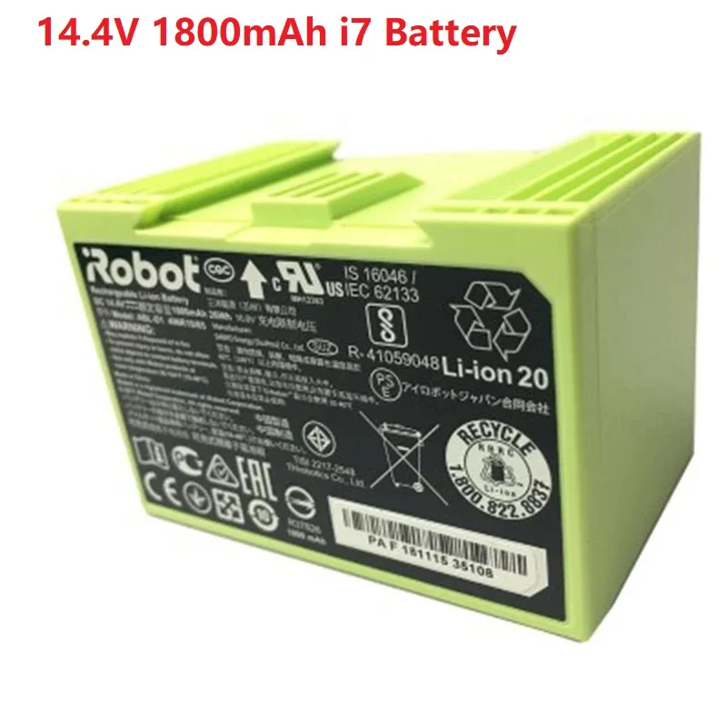 

14.4V 1800mAh i7 Battery Replacement for iRobot Roomba e and i Series i7+ e5 7150 7550 i3 3150 i3+ 3550 i4 4150 i4 Spare Part