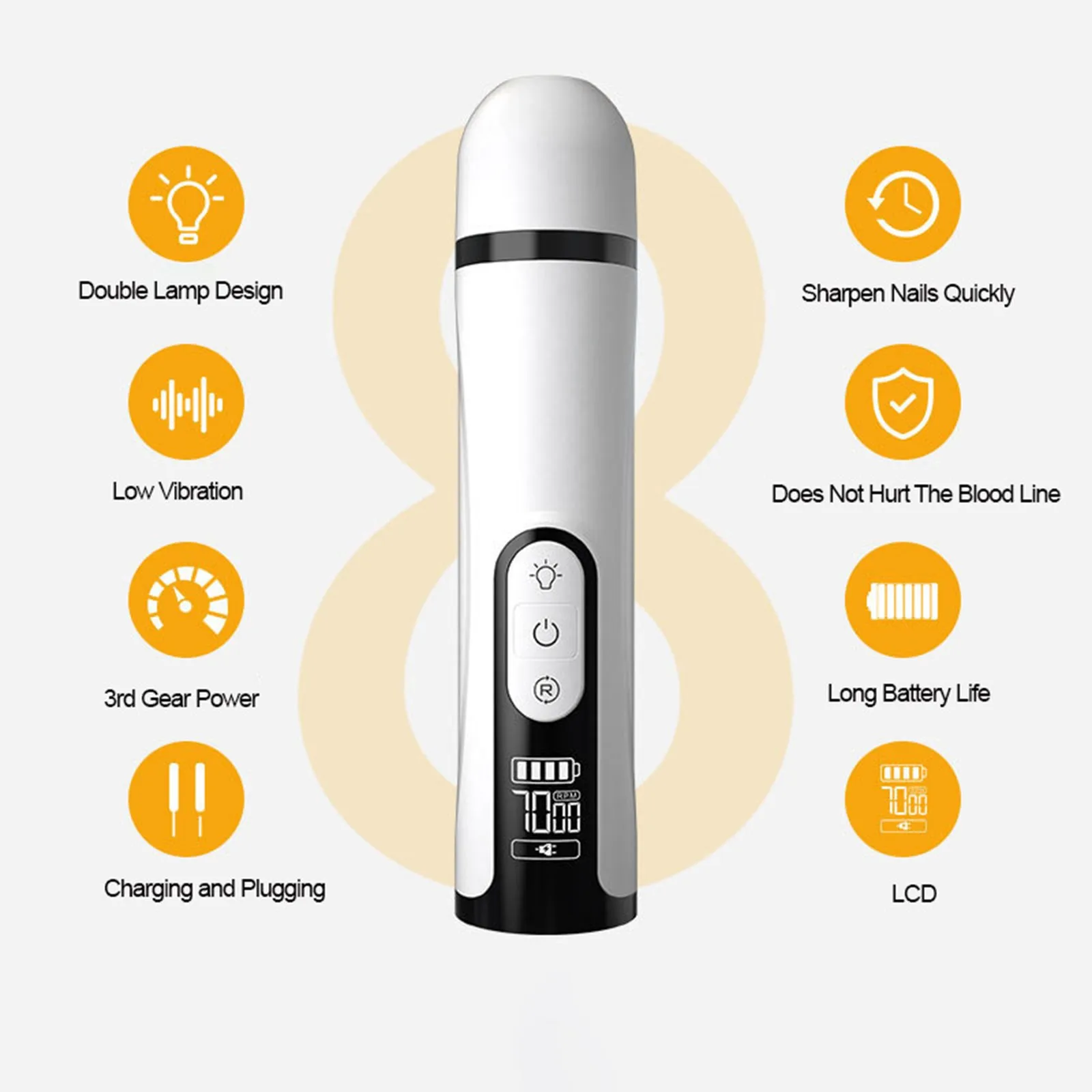 LED-beleuchteter Schnellfinder für sicheres Krallenschneiden bei Haustieren.