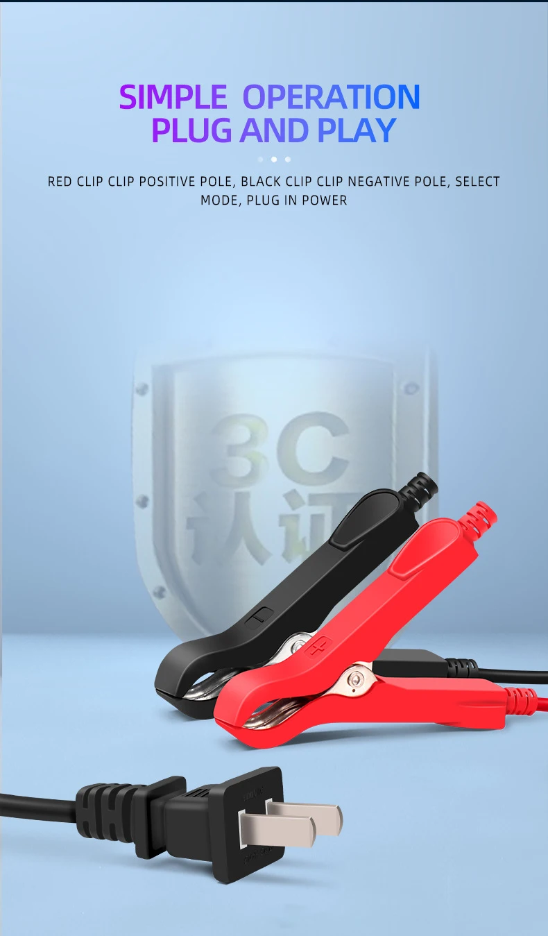 Car Battery Charger, 12V 6A Smart Battery Trickle Charger Auto 12V 24V