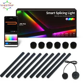앱 스마트 스플라이싱 RGB LED 야간 조명, DIY 실내 벽 장식 분위기 조명, 창의적인 사운드 픽업 LED 양자 조명