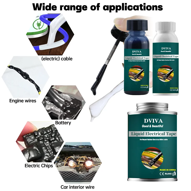Electrical Tape 15-300ml Liquid Waterproof Insulating Fix Line Glue for Wires Cables Home Use