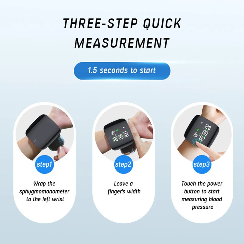 Medical Automatic Sphygmomanometer Digital Wrist BP Blood Pressure Monitor PR Pulse Meter Tonometer blood pressure monitor blood pressure meter