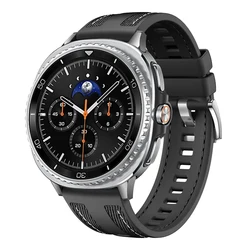 Enhanced Sport Nylon and Silicone Watch Strap for Galaxy Watch 8 Classic (46mm) (Black)