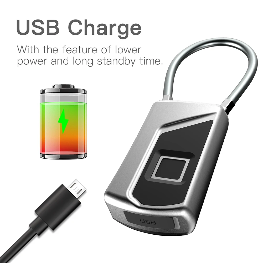 배낭 방수 스마트 지문 자물쇠, 키리스 자물쇠, USB 충전식 스마트 보안 사물함, 가정 기숙사 문짝 자물쇠