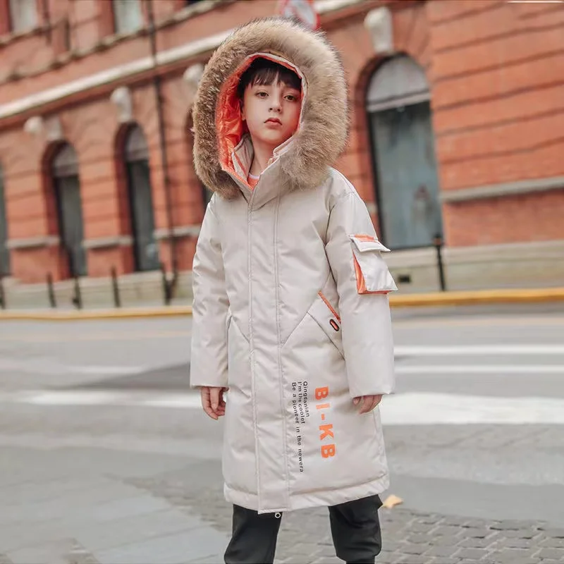 Winter Boys Girls Jacket Long Pattern Cotton Padded Coat Hooded Warm Children Clothing Parkas veste Teens Kids Outerwears kids jackets kids cotton clothes