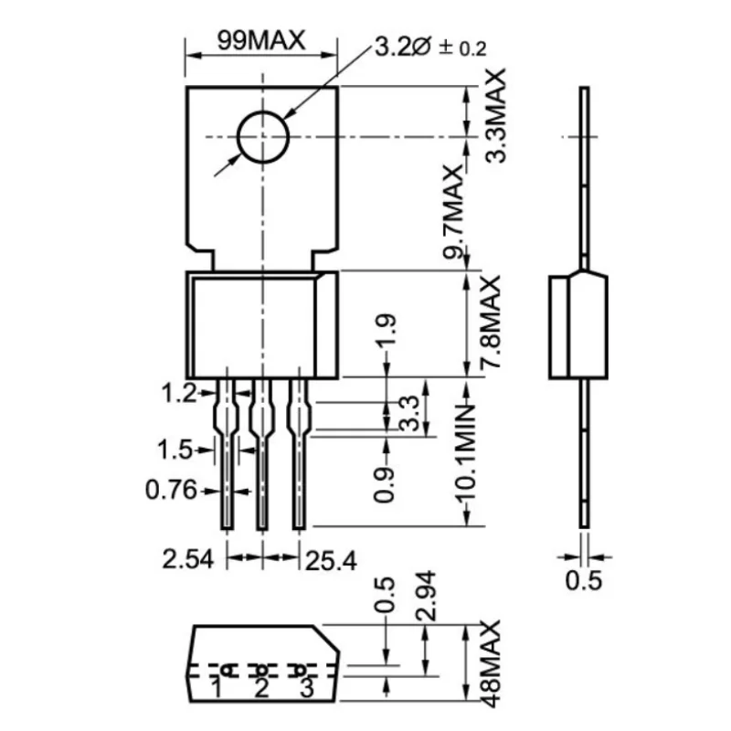 2P4M TO-202 2A 500V One-way thyristor Crystal in tube 5PCS/LOT