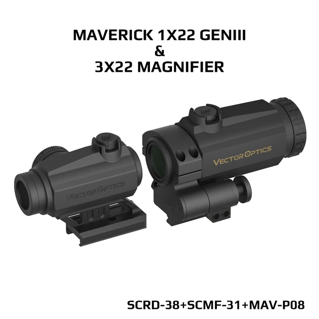 Vector Optics Maverick Gen3 1x22 Red Dot Scope Optic Sight Hunting