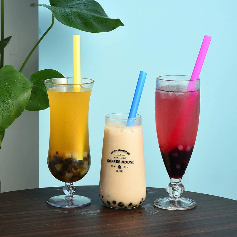 Description Picture 3 of itemDisposable Plastic Straws Milkshake Boba Bubble Tea Drinking Straw Extra Wide Individually Packed Kitchen Bar Accessories