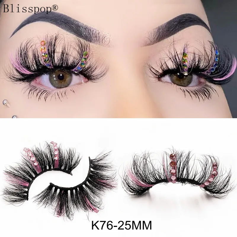 

2023 Newest Colorful 3D Mink Eyelashes 100% Mink Lashes Mix Color Pink Blue Red White False Eyelashes Fluffy Soft Cilias Vendor