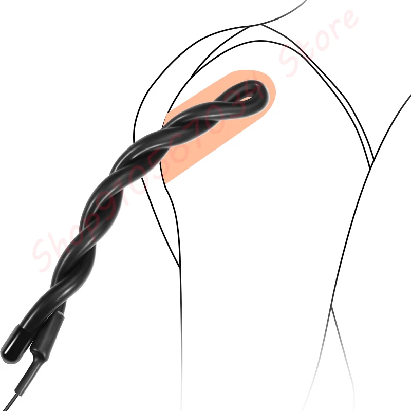 Electro Sex/Stimulation Insertable Vaginal Ring/Anal Butt Plug,E-stim Penis Ring and Testicles Band,Electric Stimulator BDSM Toy