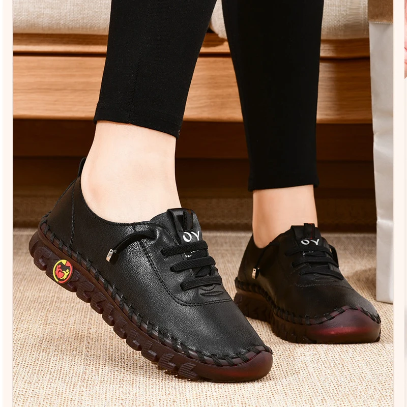 Summer Flat Women\'s Shoes 2023 Orthopedic Loafers Woman Moccasins Stitched Slip On Ballet Flats For Women Nurse Shoes Medical