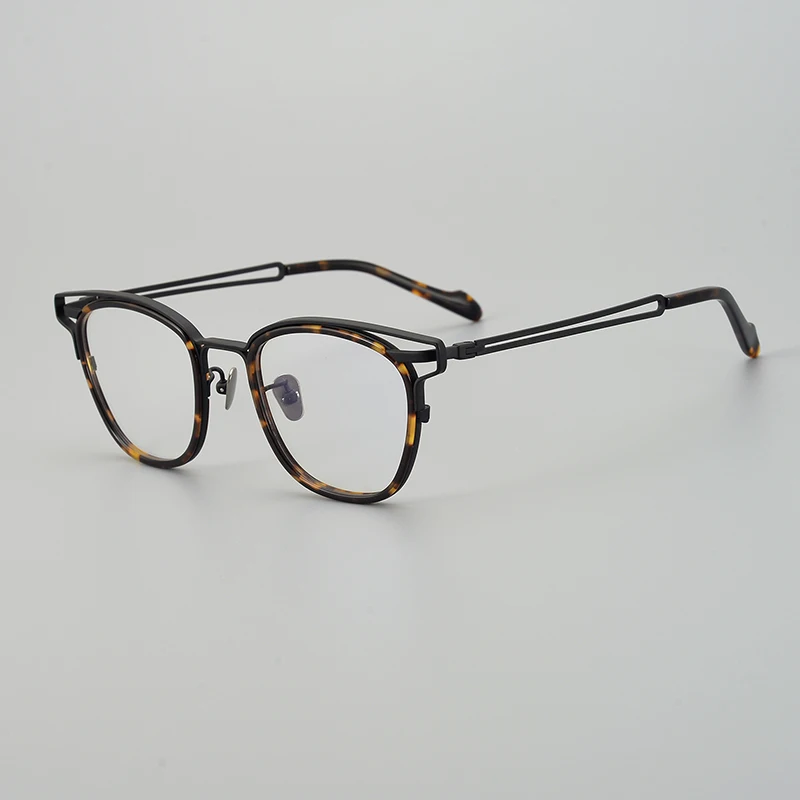 

Pure Titanium Personality Square Glasses Frame Men Vintage Optical Myopia Prescription Eyeglasses Fashion Full Rim Spectacles