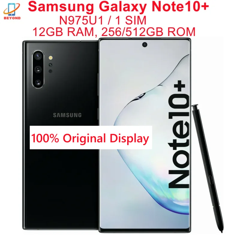 Samsung-teléfono inteligente Galaxy Note 10 Plus N975F versión Global,  12GB, 256/512GB, ocho núcleos, 6,8 pulgadas, NFC, Exynos, 4G, LTE, Original