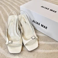 ALIAS MAE 2024 Summer New Silk Fine Heel with Diamond Buckle Women's Outdoor Street Photography Exquisite Versatile High Heels - Image 3
