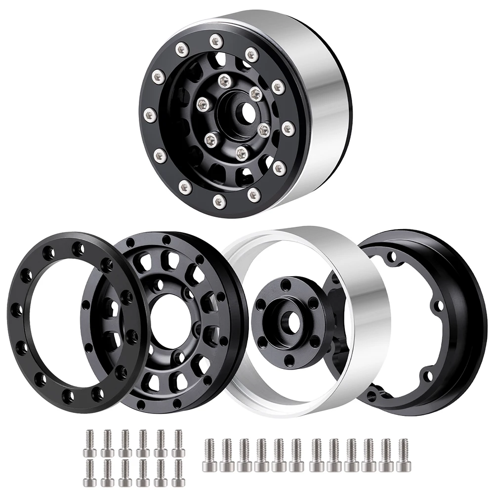AXSPEED 4 Stück 1,55 Zoll Beadlock Felge Radnabenreifen für 1/10 1/18 Axial AX90069 UTB18 CAPRA MST JIMNY D90 TF2 Tamiya CC01 Teil – Detail 7