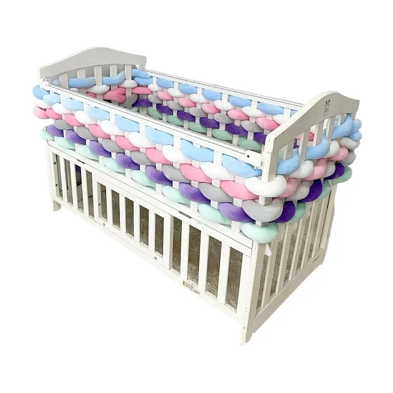 3M/5M Woven Twist Single-strand Bed Circumference Crib Pillow Anti-collision Bed Circumference Guardrail Baby Room Decoration