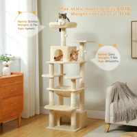Multi-Level Cat Tree Luxury Tower with Condo Hammock 4