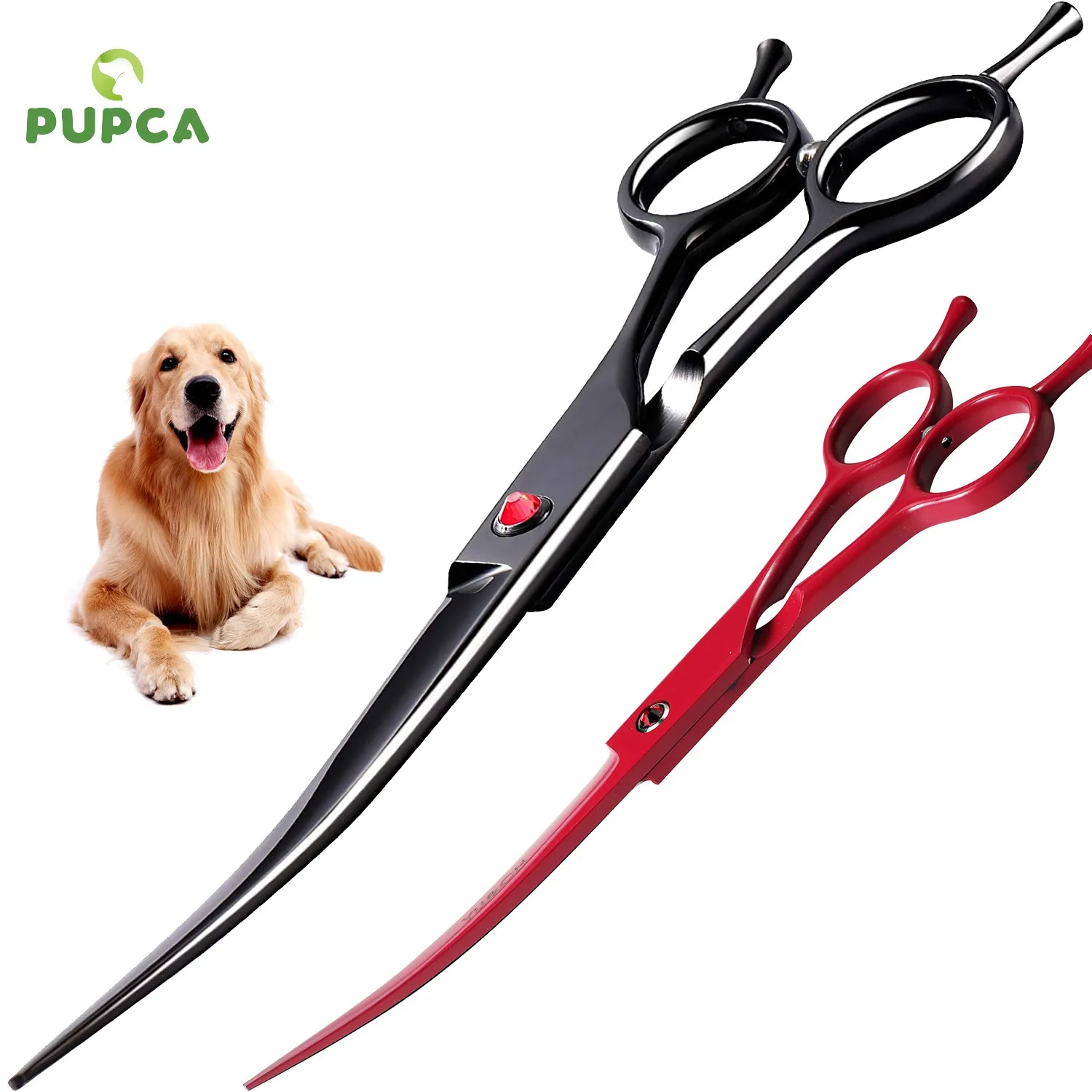 Portable Curved Pet Hair Scissors Grooming Both Hand Available