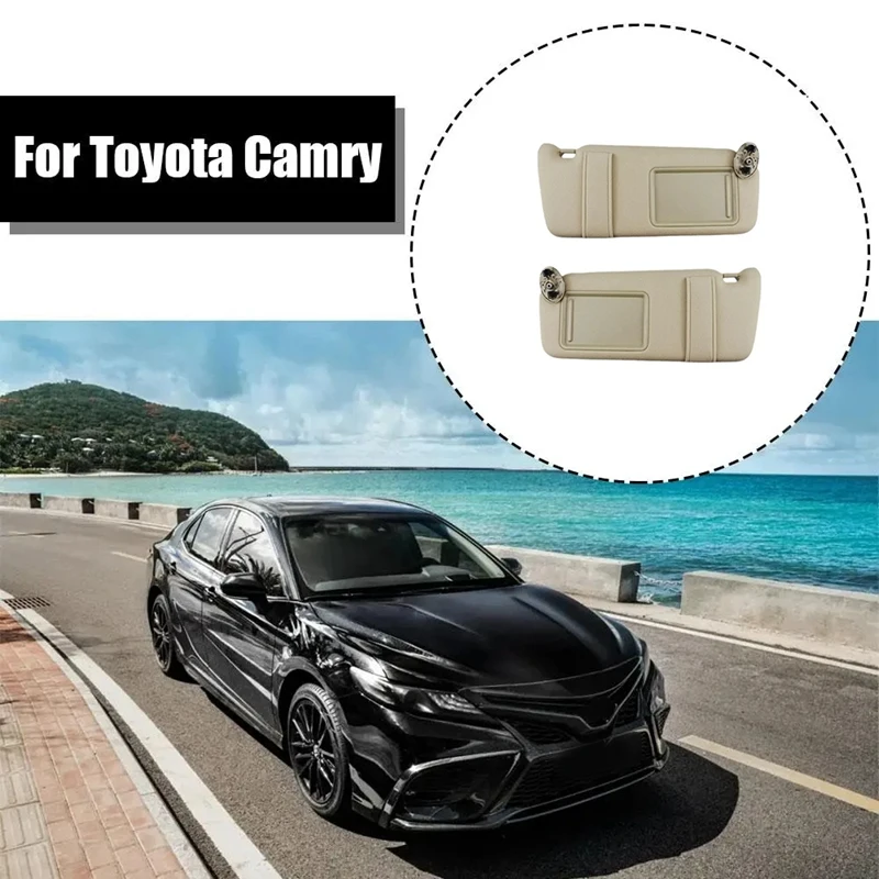 

Left Right Driver Passenger Side Sun Visor With Makeup Mirror For Toyota Camry 2007-2011 Parts 74310-06750-E0 74320-06780-B0