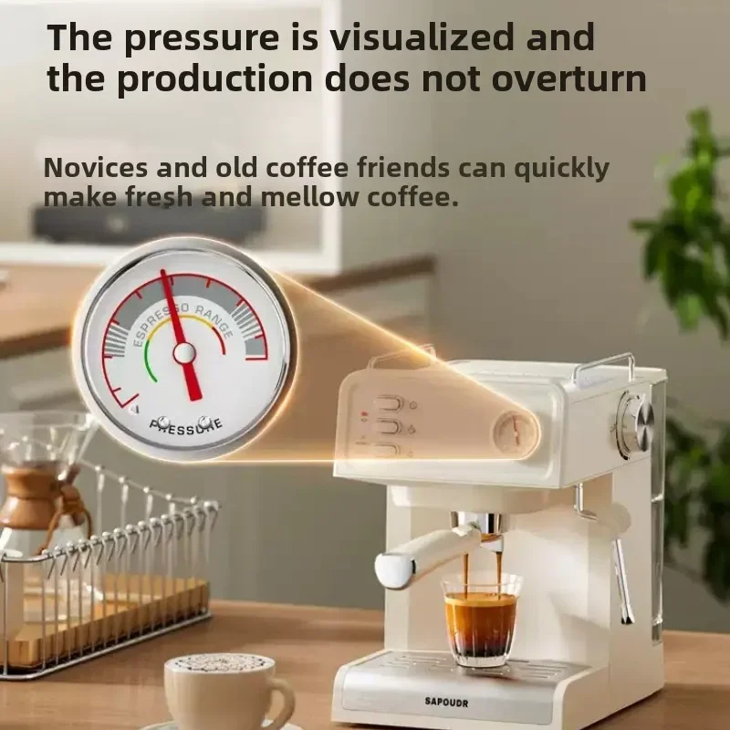 Semi-automatic Espresso Machine Coffee Maker Control Panel Suitable for New Users Small Home Espresso Machine Steam Milk Frother