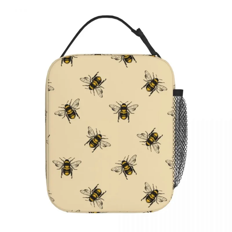 

Honey Bee Vintage Bees Thermal Insulated Lunch Bag Work Reusable Bento Box Cooler Thermal Food Box
