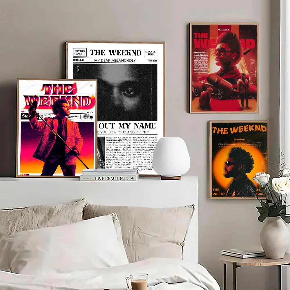 Singer The Weeknd Poster Self-adhesive Art Poster Whitepaper Prints Posters Artwork Aesthetic Art Wall Painting