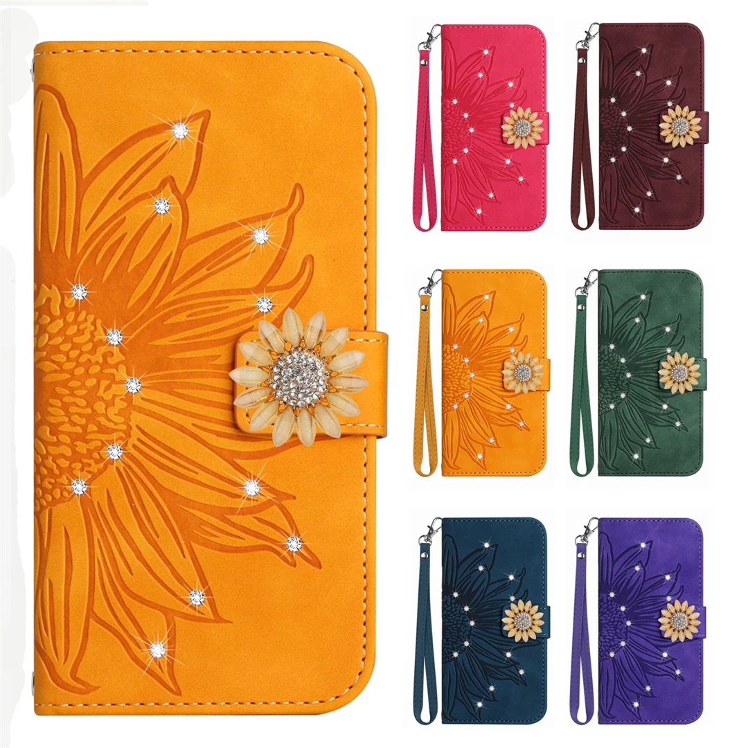 Custodie Per Telefoni Per Sony Xperia 5 10 1 Iv Ace Iii Pdx-223 Pdx-225 Pdx-226 Custodia Geometrica Glitter Floral Wallet Vintage Flip Cover