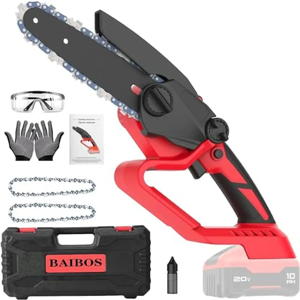 

6" Cordless Mini Chainsaw with Milwaukee M18 Battery Powerful Motor & Security Lock Pruning Chain Saw Kit with Chain & Gloves