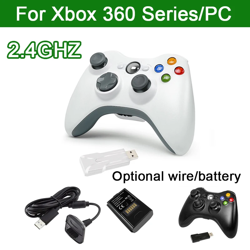Windows 7/8/10/11 PC Game Controller with Receiver 2.4GHz Gamepad Joystick Controller Compatible with Microsoft Xbox 360/Slim Gamrombo Wireless Controller for Xbox 360 