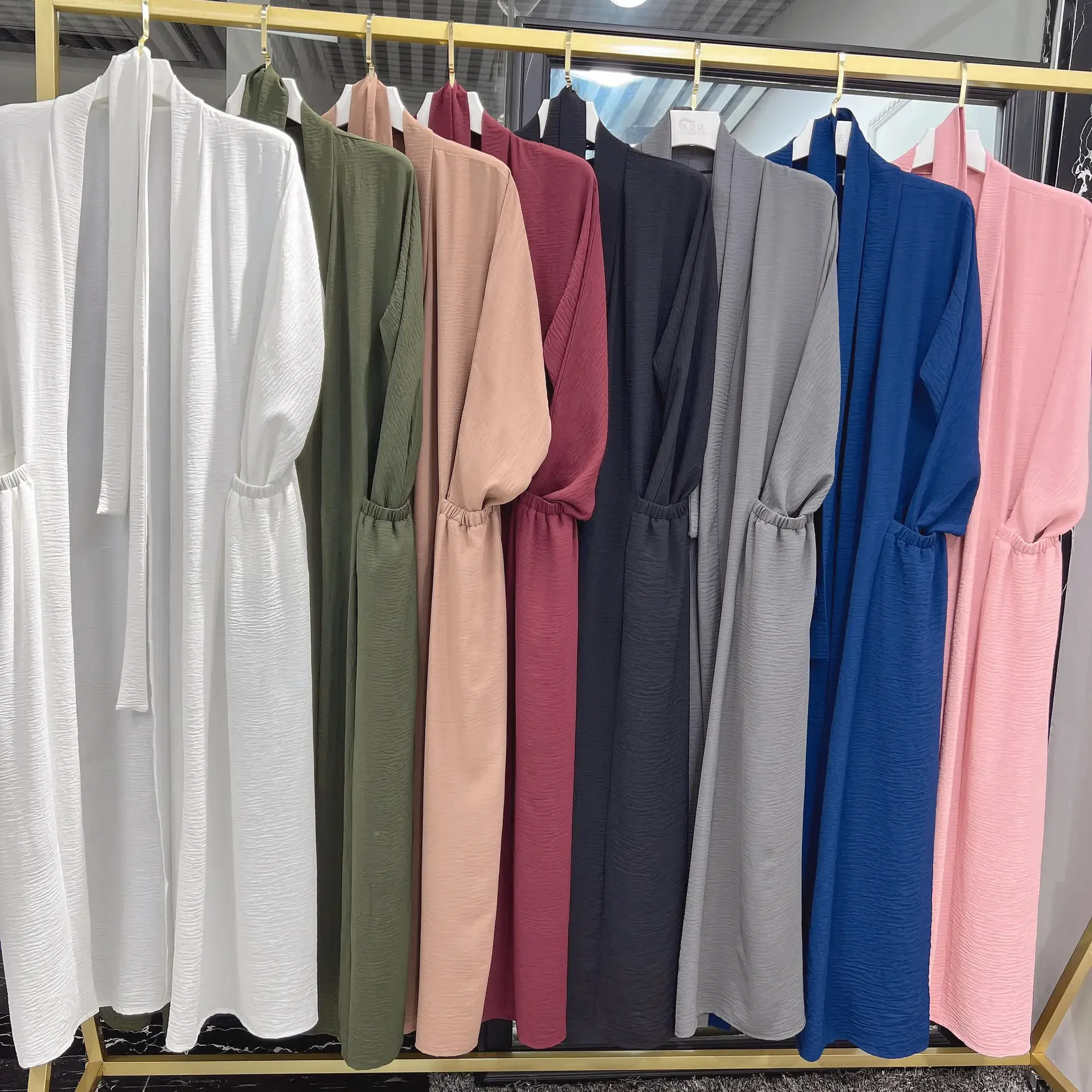 Eid Luxury Abaya Kimono Hijab Muslim Dress for Women 2023 Summer Fashion Belted Open Abayas Dubai Party Turkey Islam Kaftan Robe
