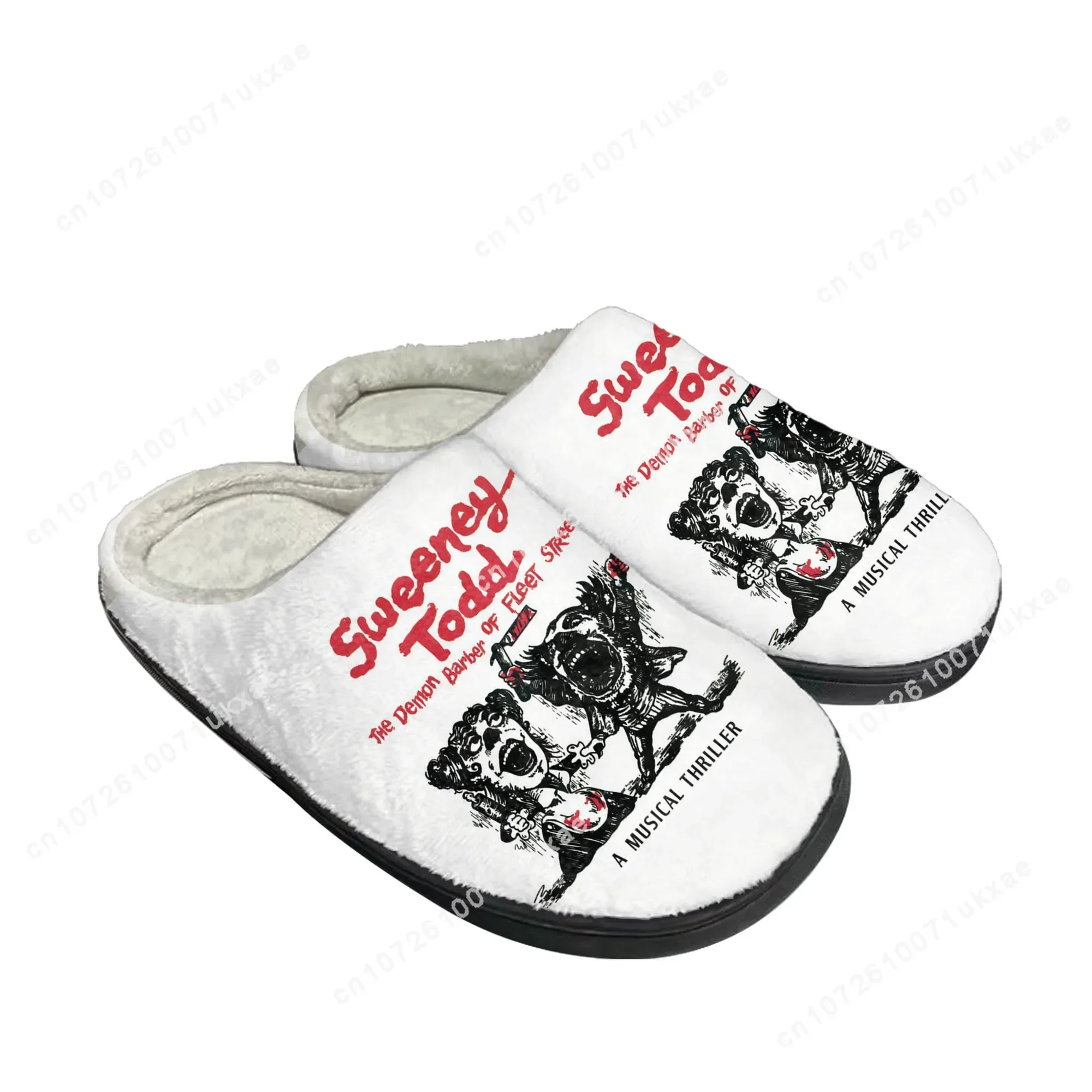 Sweeney Todd Demon Barber  Fleet Street Home Cotton Slippers Men Women Plush Bedroom Keep Warm Shoes Thermal Slipper Custom Shoe