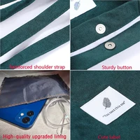 2022 Corduroy Shoulder Bag for Women Cotton Cloth Handbag Solid Color Eco Shopping Orangnizer Reusable Large Shopper Totes Bags 1