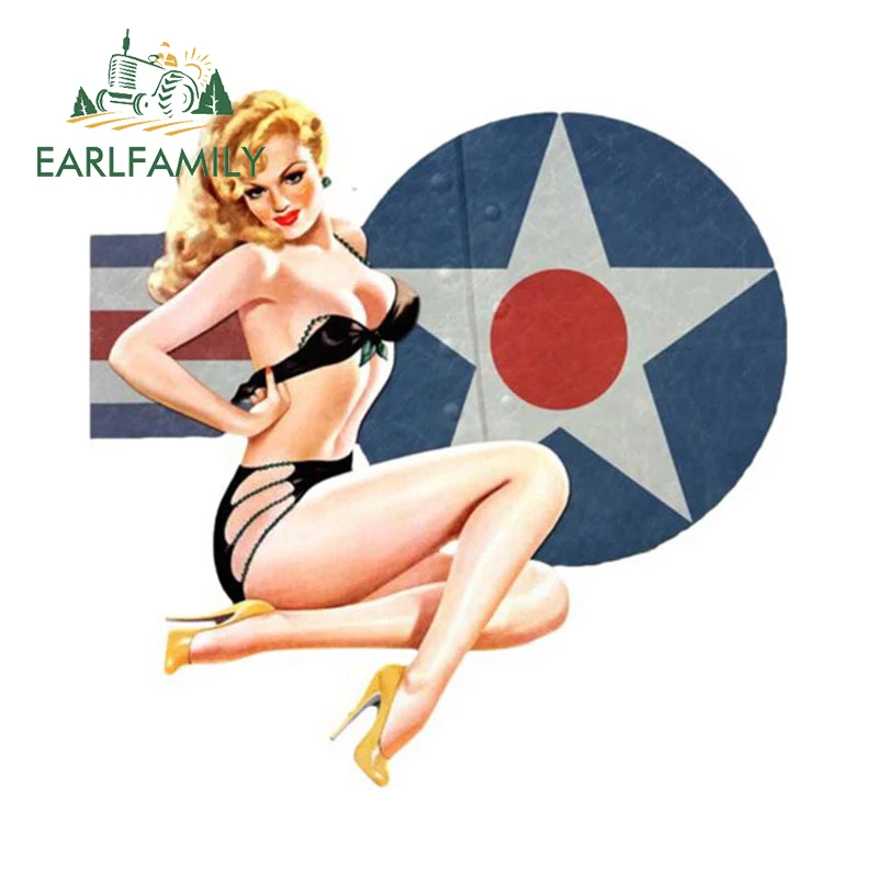Sticker Pare-choc Pin Up Blonde - Art De Nez Militaire - Fabriqué Aux États-Unis