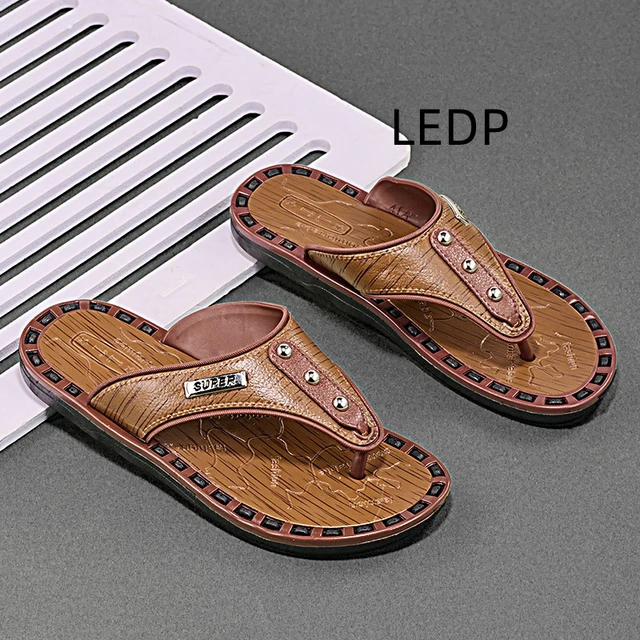 Beach Fashion Men's Slippers Casual Leather Summer Flip-flops Men's Shoes -  Buy Beach Fashion Men's Slippers Casual Leather Summer Flip-flops Men's  Shoes Product on