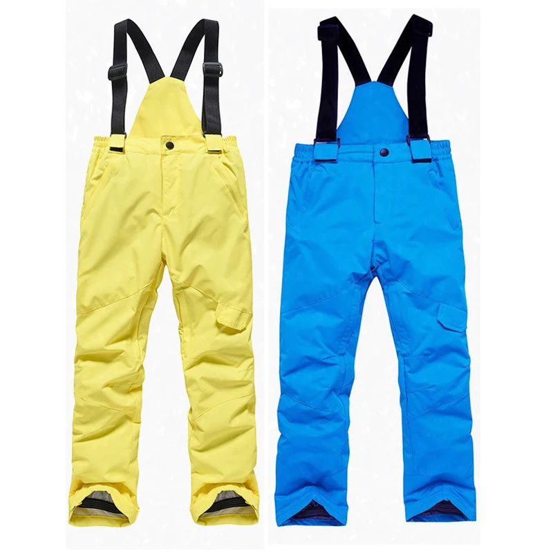 Style Kids Boys Girls Skiing Pants, Snowboarding Trousers for Children, Snow Bibs, Waterproof, Thermal Belt, Winter