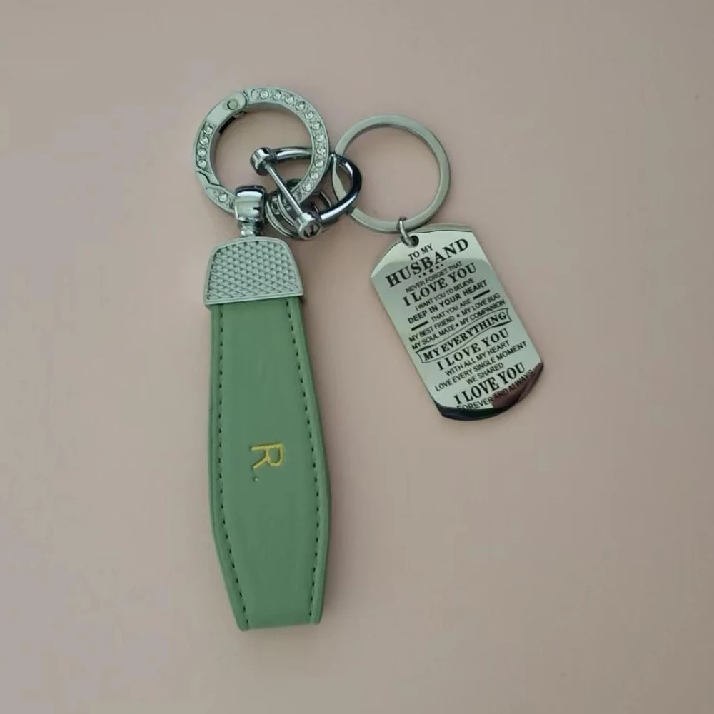 

Lover Car Key Chain Alloy Key Ring Bags Pendant Ornament Leather Keychain Car Accessories