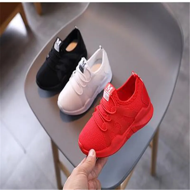 Boys And Girls Running Shoes Children Breathable Sneakers Basket Footwear Kids Shoes Mesh Canvas Sports Shoes 3 Colors