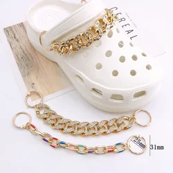 Shoes Charms Chain Shoe Decorations Diamond-mounted Accessories Sneakers Jewelry Pearl Chain Vintage Punk Metal Chain