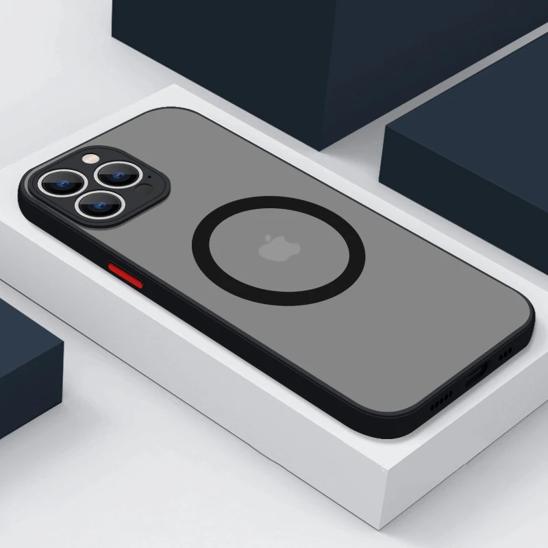 Luxury Matte Clear Support For Magsafe Phone Case For iPhone