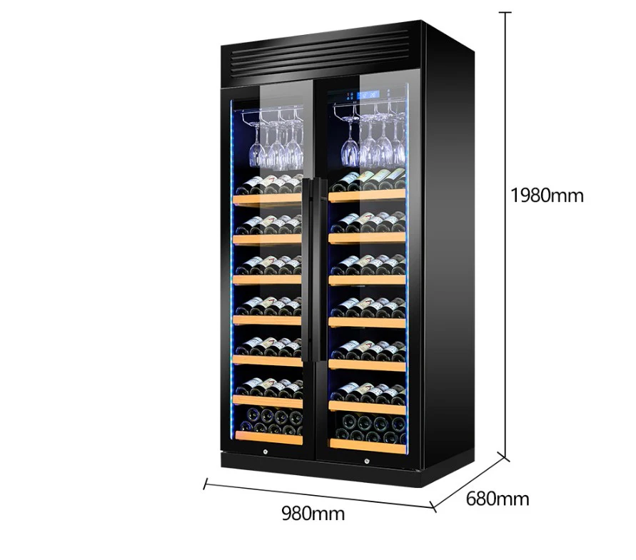 Tempered Glass Modern Wine Cellar Cabinet Wine Coolers Refrigerator Stainless Steel