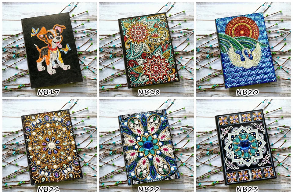 AZQSD Diamond Painting Mosaic Notebook Special Shaped Flower Mandala Patterns A5 Diary Book Embroidery Gift DIY