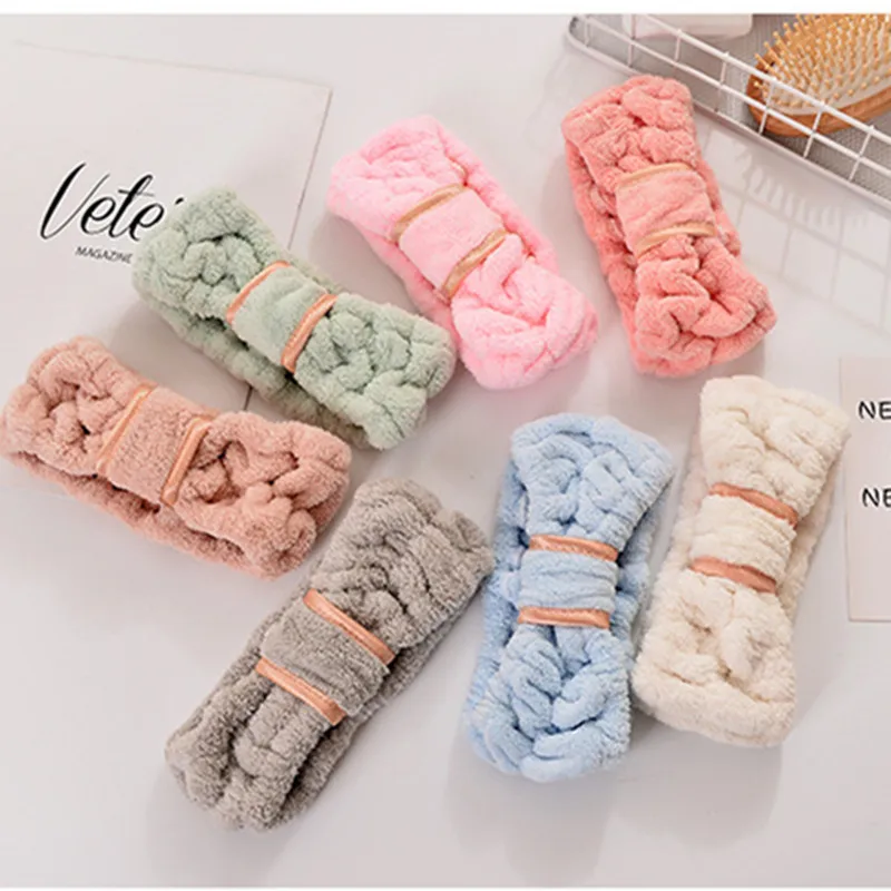 

Coral Velvet Bow Hair Band Cute For Girls Face Wash Spa Facial Makeup Yoga Sports Absorbent Elastic Headband Hair Accessories