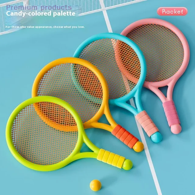 1 SetLightweight Children Tennis Badminton Tennis Racquets Kids Badminton Rackets Kit Parent Child Interactive Toys For Children 5