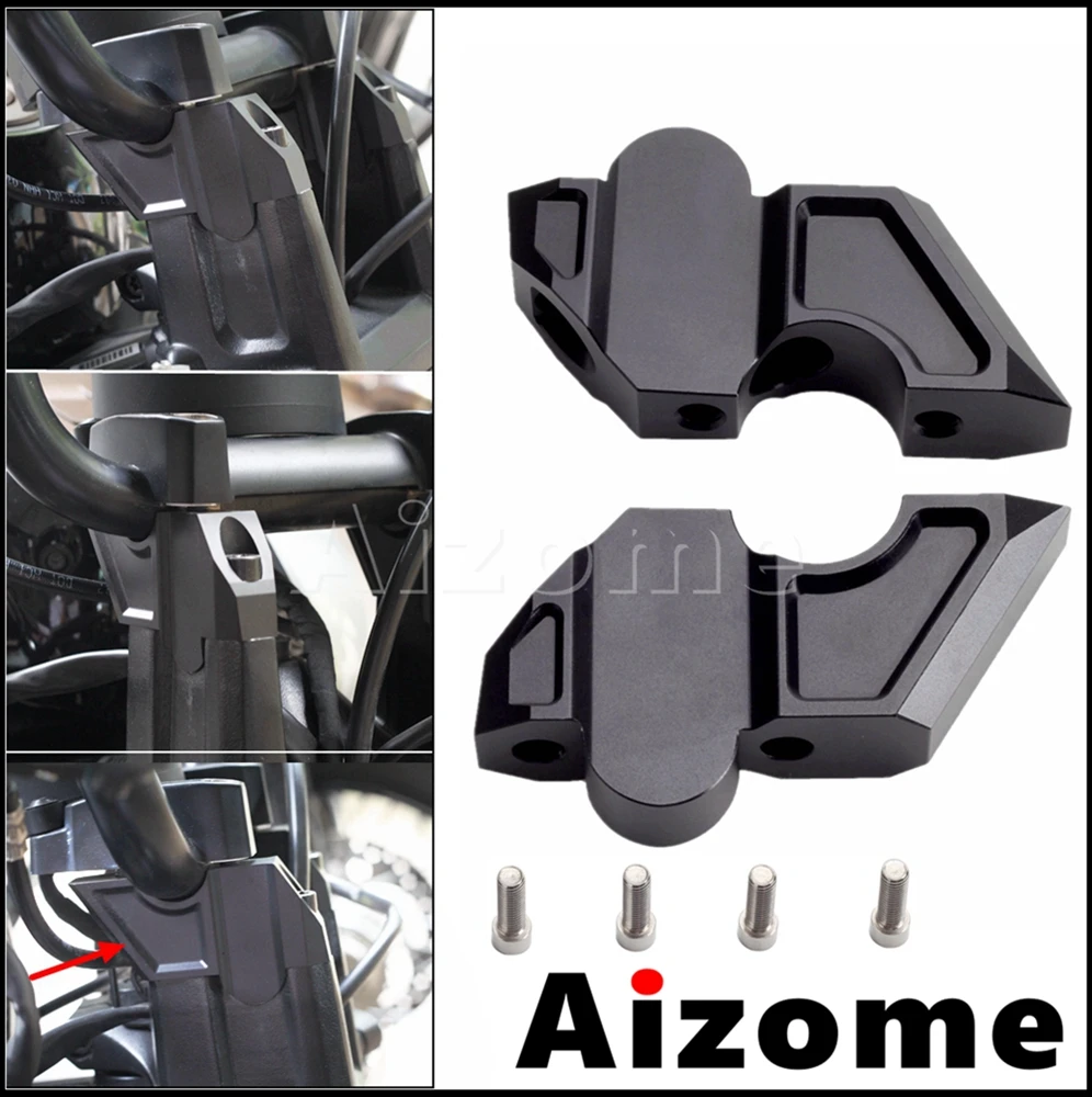1PairCNCAluminumMotorcycleHandlebarClampMountBarRiseHandle