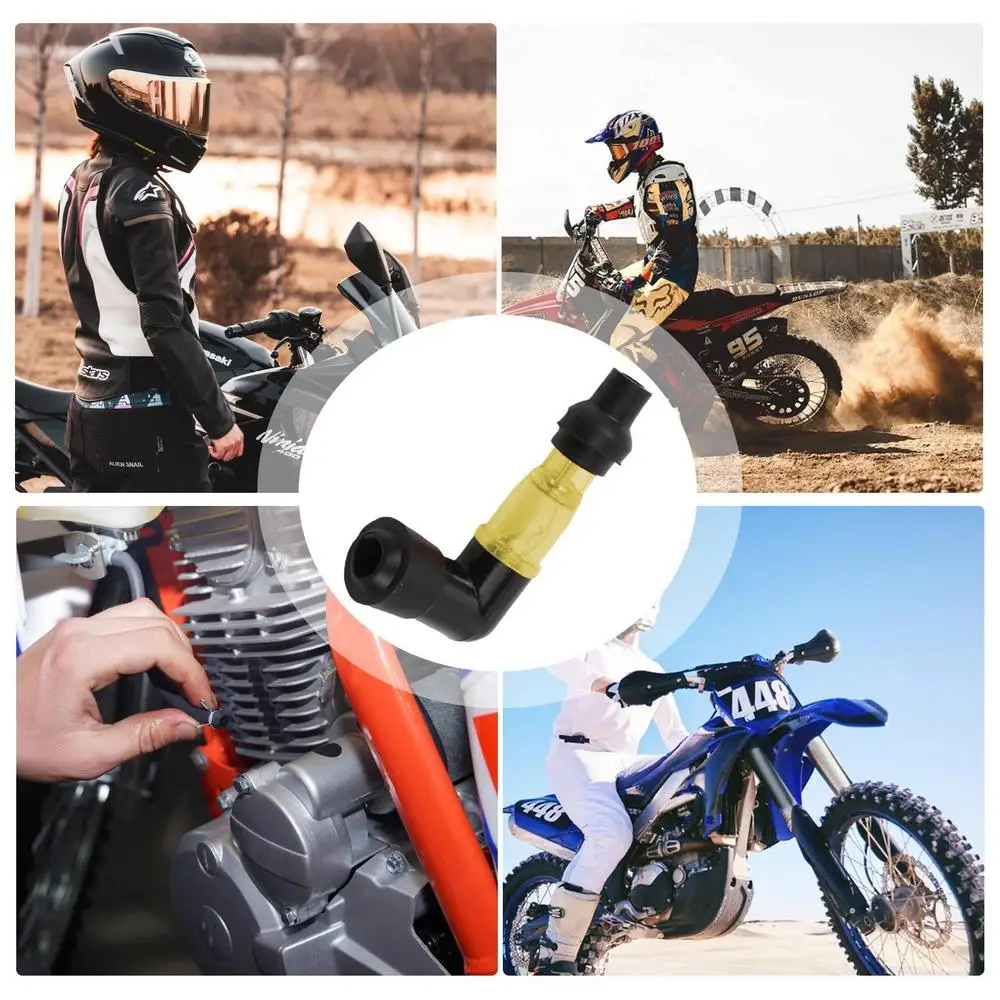 90 Degree Flashing Spark Plug Cap Motocross 90 Degree Spark Plug Resistor Cover Motorcycle Flash Spark Plug Boot Cap Cover For