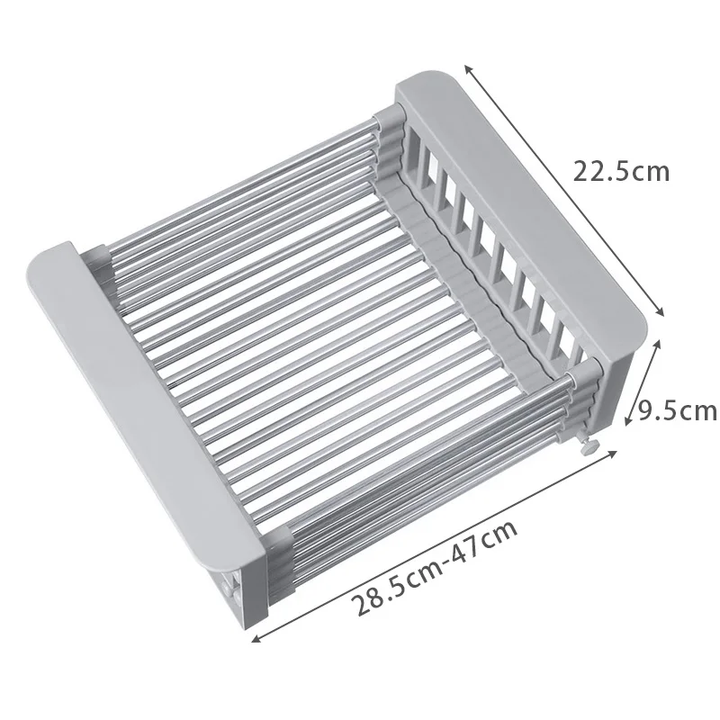  BTLATHA Escurridor de platos para fregadero, organizador  expandible de acero inoxidable 304 con estante para utensilios de acero  inoxidable, ajustable de 14.96 a 20.59 pulgadas dentro del fregadero :  Hogar y Cocina