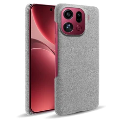 Luxury Slim Fabric Cloth Phone Case - Premium Accessories for OPPO Find X9 (Light gray)