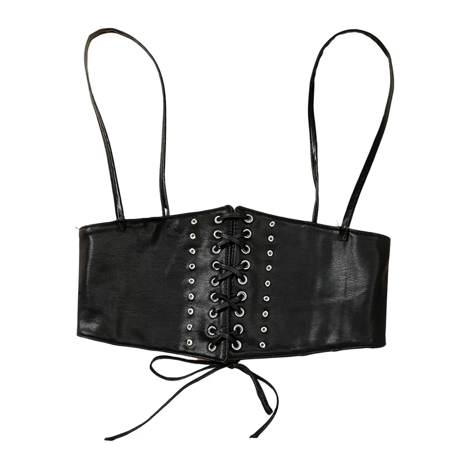 

Women Waist Belt Underbust Corset Gothic Punk Camisole Tie up Dress Girdle for Club Festival Halloween Rave