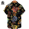 Summer Fashion Men's Short Sleeve Casual Printed Shirt Flowers Horror Skull Print Vacation Travel Oversized Top Size S-5XL 5