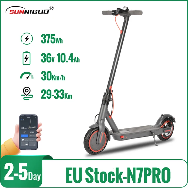Trottinette électrique pliable SUNNIGOO Urban Commuting Escooter N7PRO 350W en alliage d'aluminium, pneus de 8,5 pouces, batterie lithium 36V 10,4Ah avec application, trottinette pour adultes, étudiants, cadeaux, trottinette légère et pliable pour les voyages et les sorties, trajets quotidiens, déplacements étudiants 1